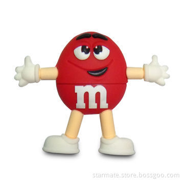 PVC Cartoon USB Flash Drive with 1 to 32GB Memory Capacity, OEM and ODM Orders Welcomed